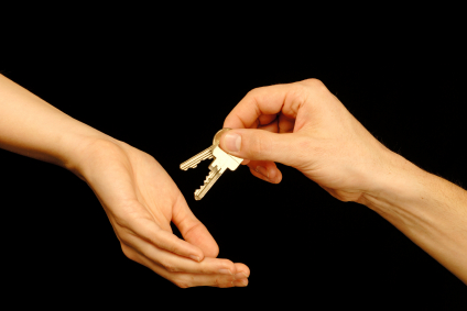 Real Estate Closing - handing keys over